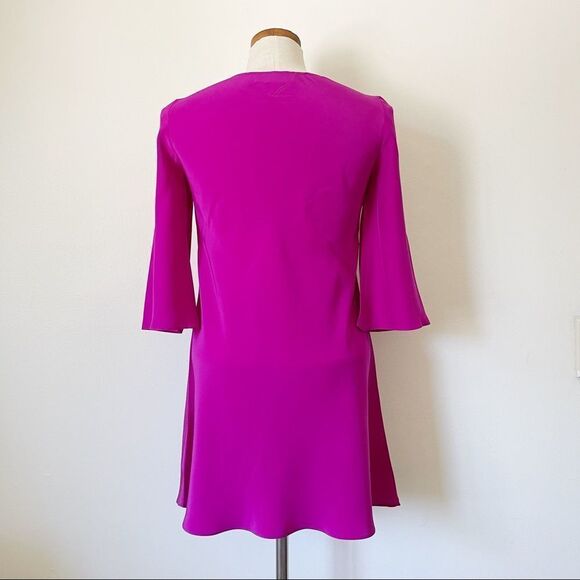 Amanda Uprichards Pink 100% Silk Mini dress X Small preowned - Picture 4 of 5